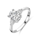 Ring trilogie zirkonia zilver gerhodineerd