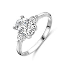 Ring trilogie zirkonia zilver gerhodineerd