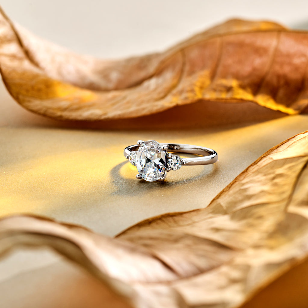 Ring trilogie zirkonia zilver gerhodineerd