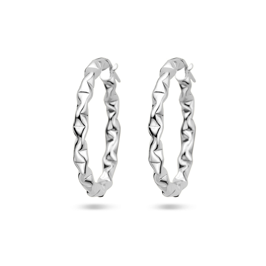 Oorringen zilver gerhodineerd