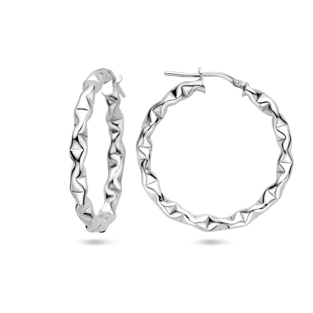 Oorringen zilver gerhodineerd