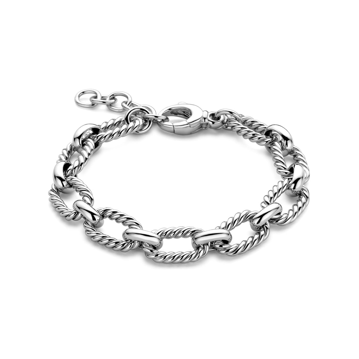 Armband 10,8 mm 19 + 3 cm zilver gerhodineerd