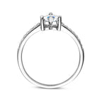 Ring hart zirkonia zilver gerhodineerd