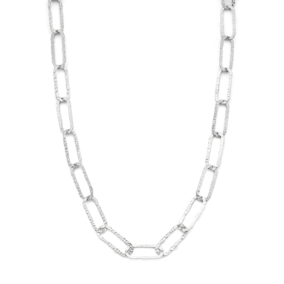 Collier paperclip 10,8 mm 49 cm zilver gerhodineerd