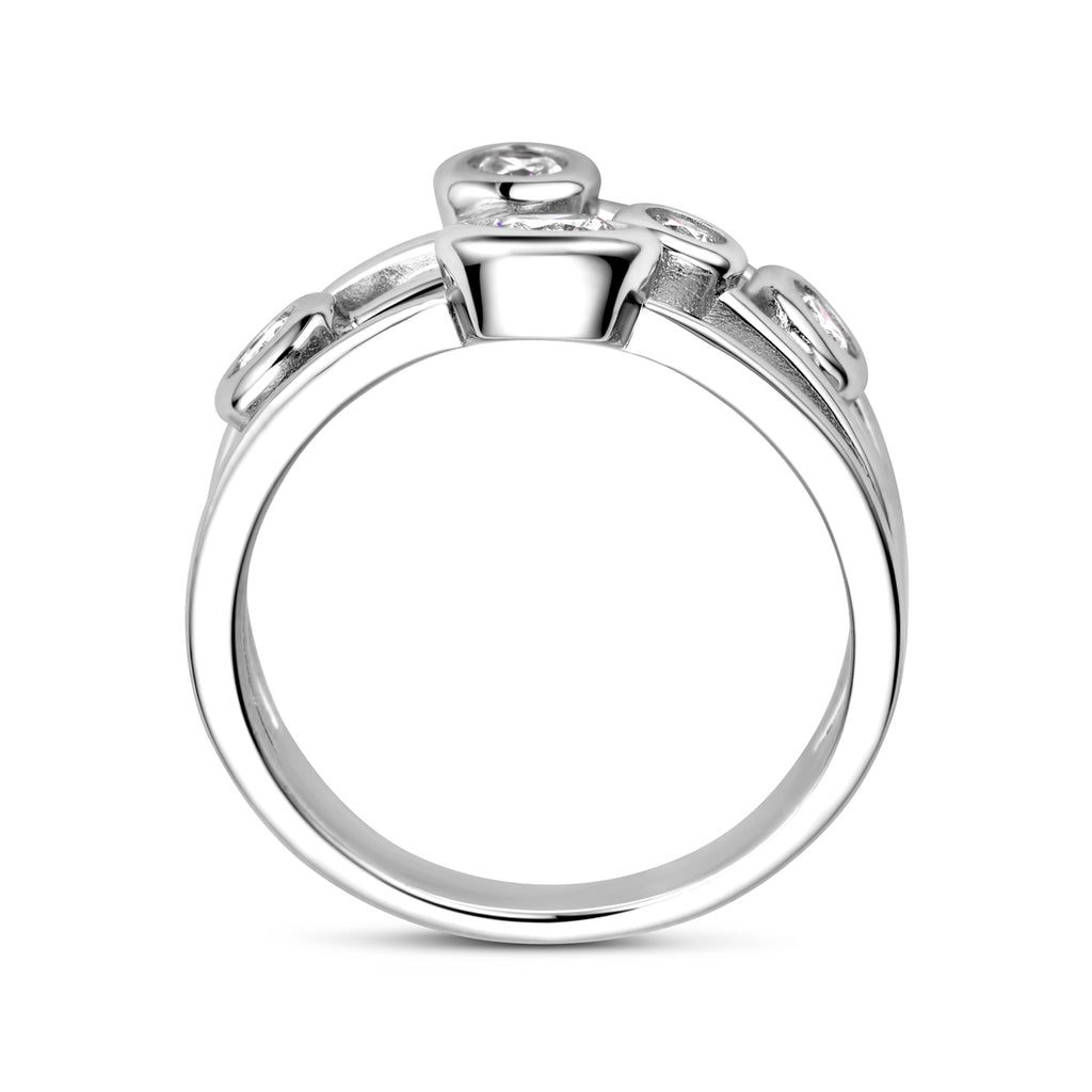 Ring zirkonia zilver gerhodineerd