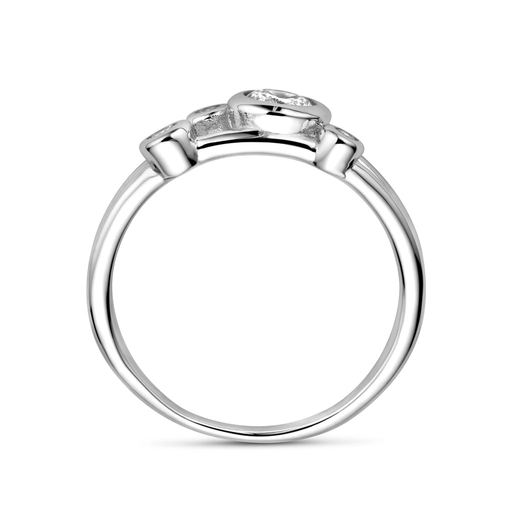 Ring zirkonia zilver gerhodineerd