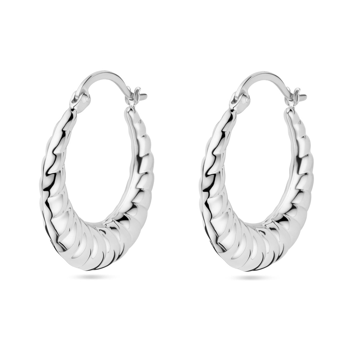 Oorringen zilver gerhodineerd