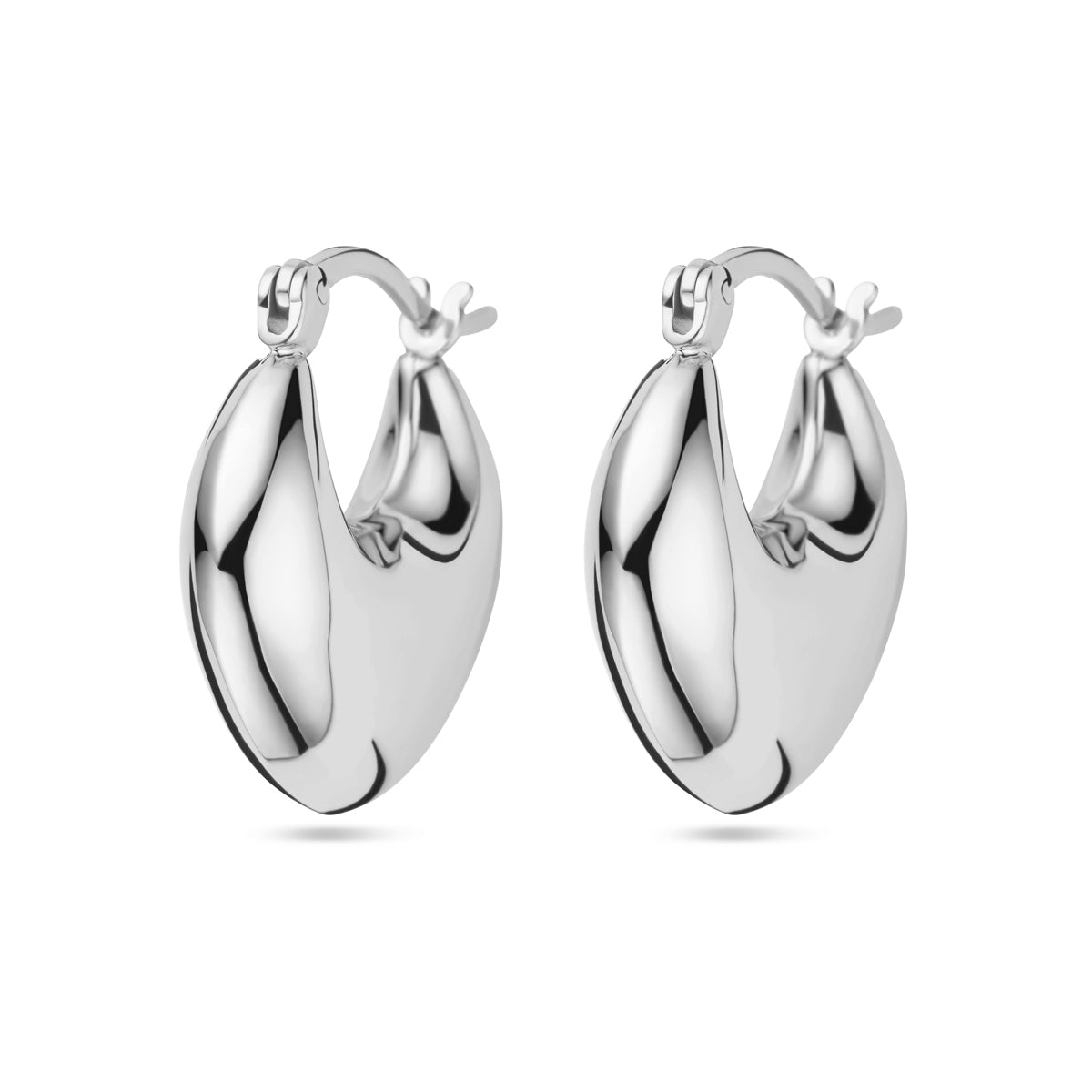 Oorringen zilver gerhodineerd