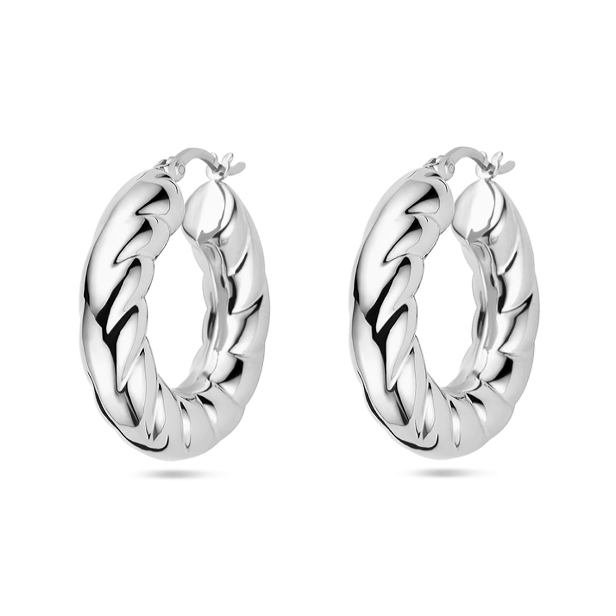 Oorringen zilver gerhodineerd