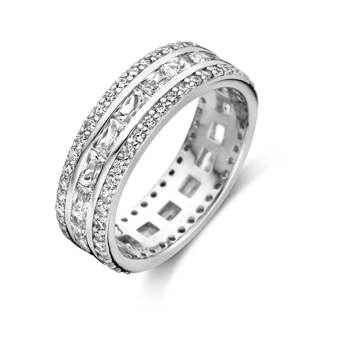 Ring zirkonia zilver gerhodineerd