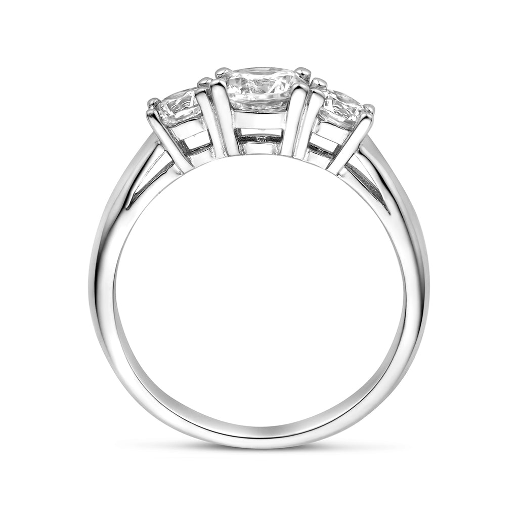 Ring zirkonia zilver gerhodineerd