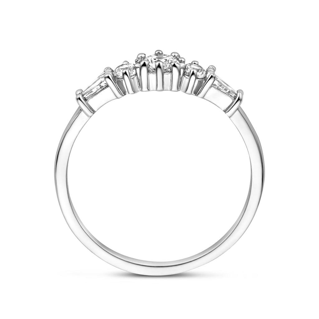 Ring zirkonia zilver gerhodineerd