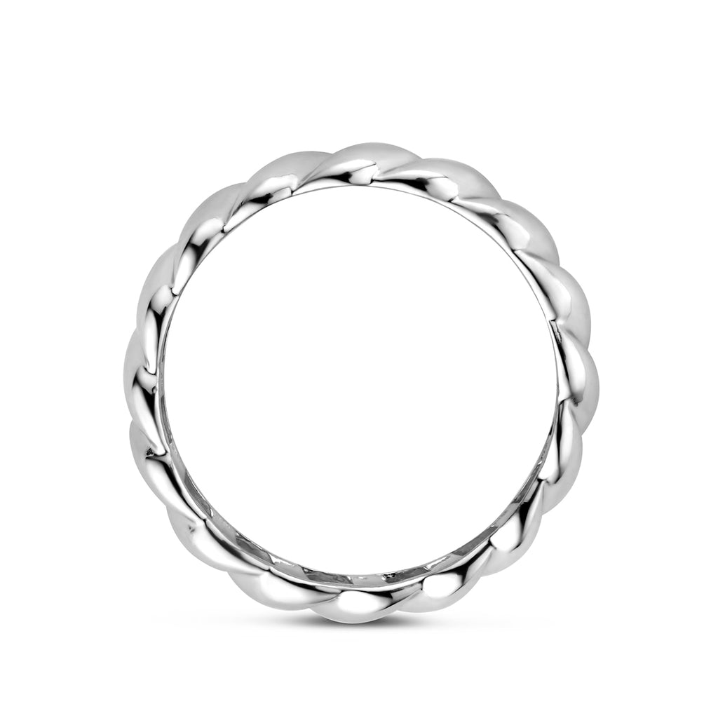 Ring gedraaid zilver gerhodineerd