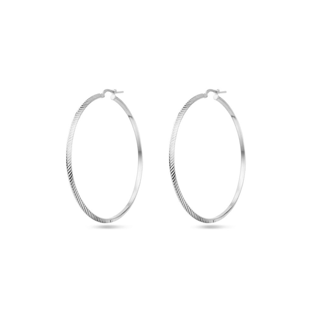 Oorringen gediamanteerd zilver gerhodineerd