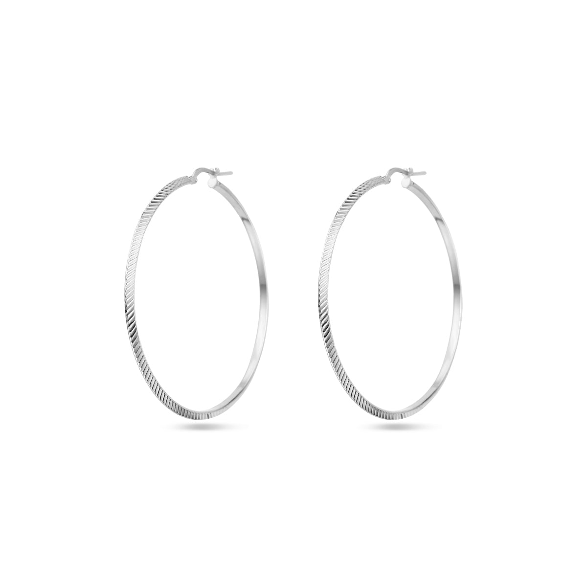 Oorringen gediamanteerd zilver gerhodineerd