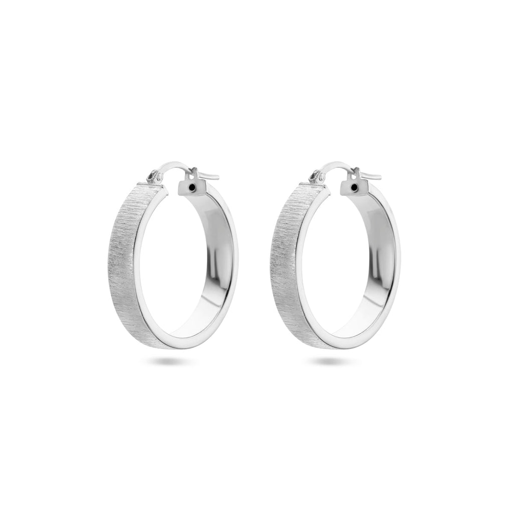 Oorringen poli/mat zilver gerhodineerd