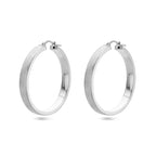 Oorringen poli/mat zilver gerhodineerd