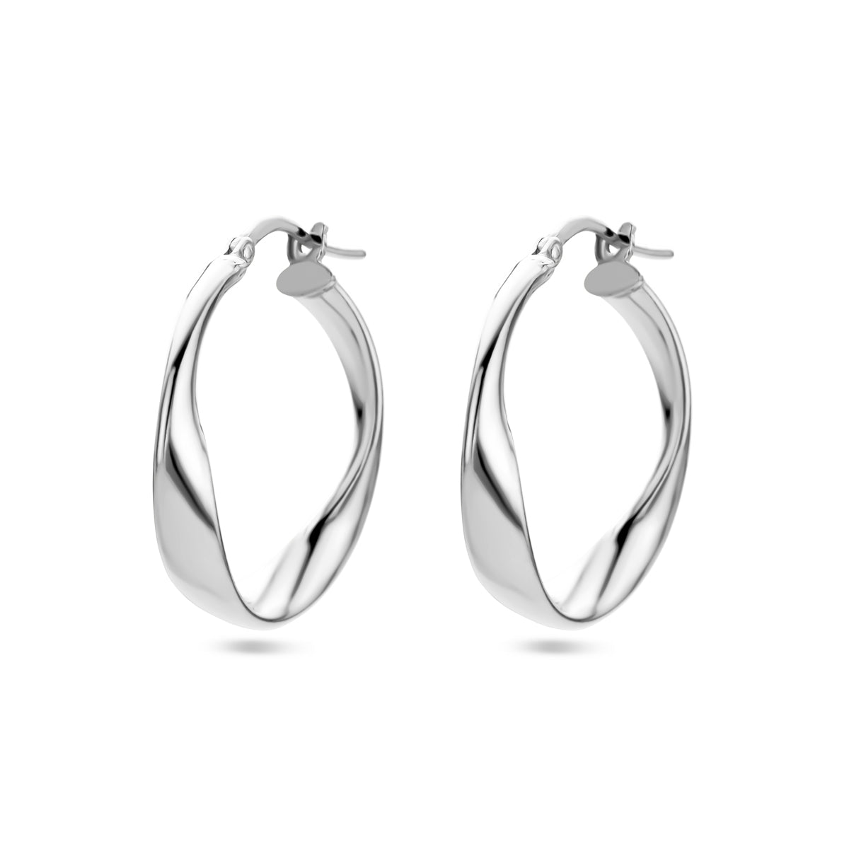 Oorringen zilver gerhodineerd