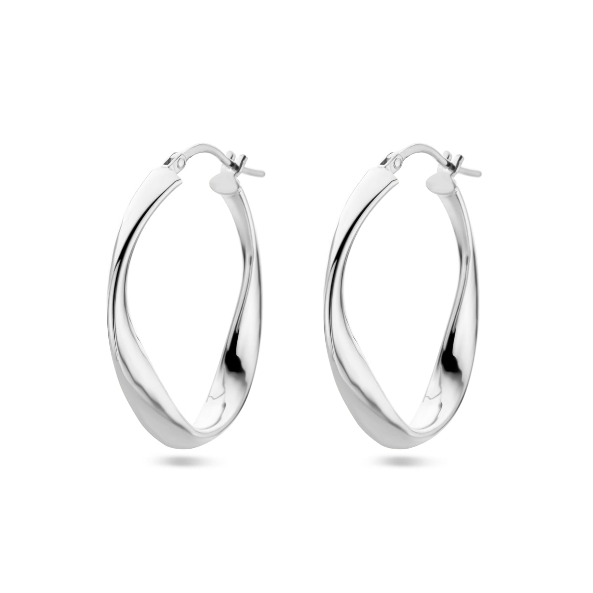 Oorringen zilver gerhodineerd