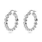 Oorringen gedraaid zilver gerhodineerd