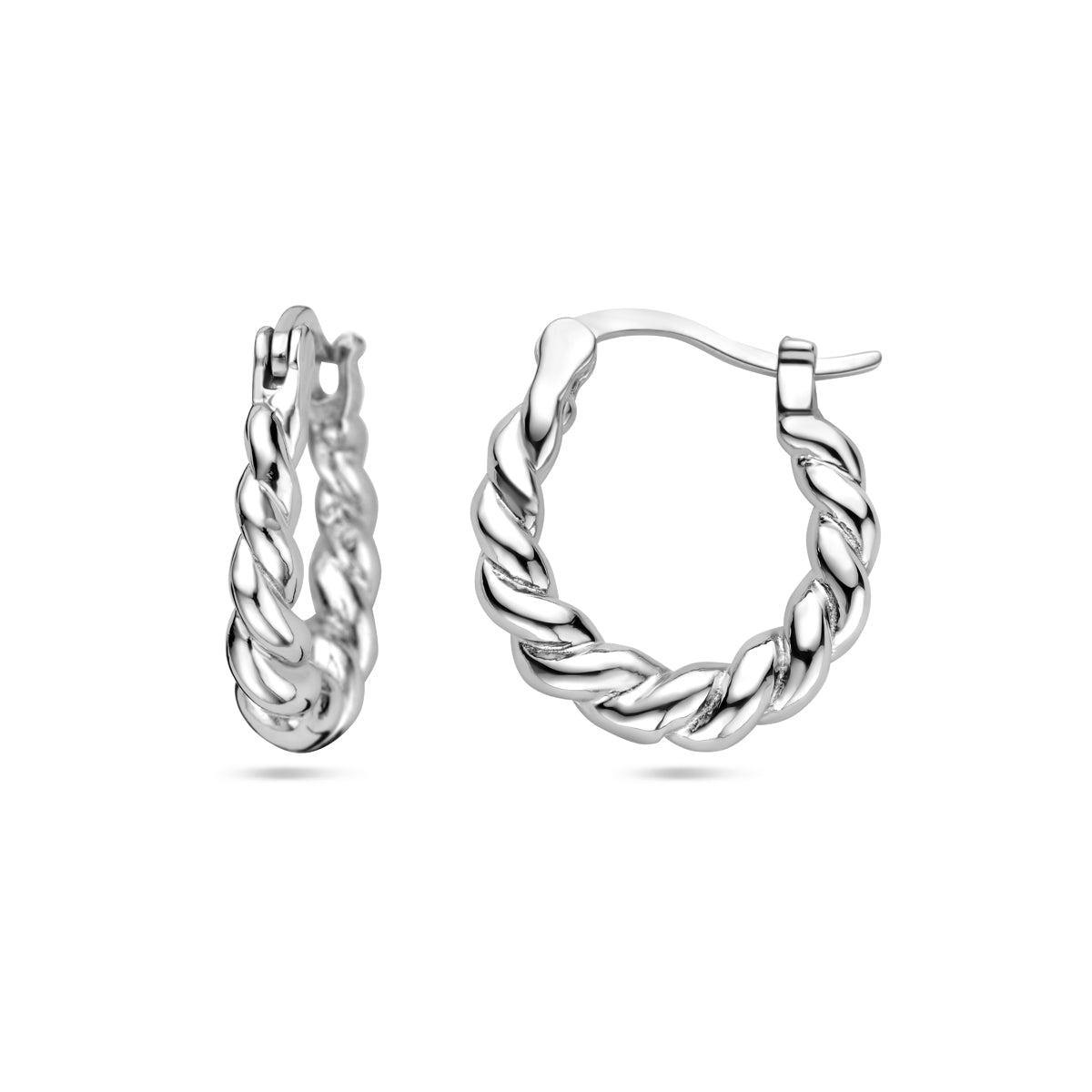 Oorringen gedraaid zilver gerhodineerd