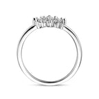 Ring bloem zirkonia zilver gerhodineerd