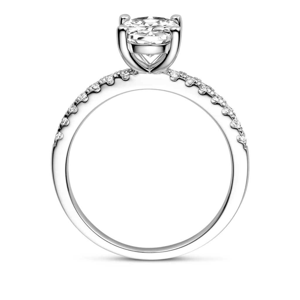 Ring  zirkonia zilver gerhodineerd