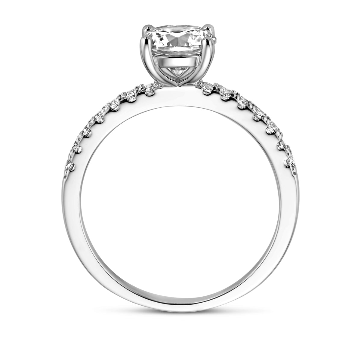 Ring zirkonia zilver gerhodineerd