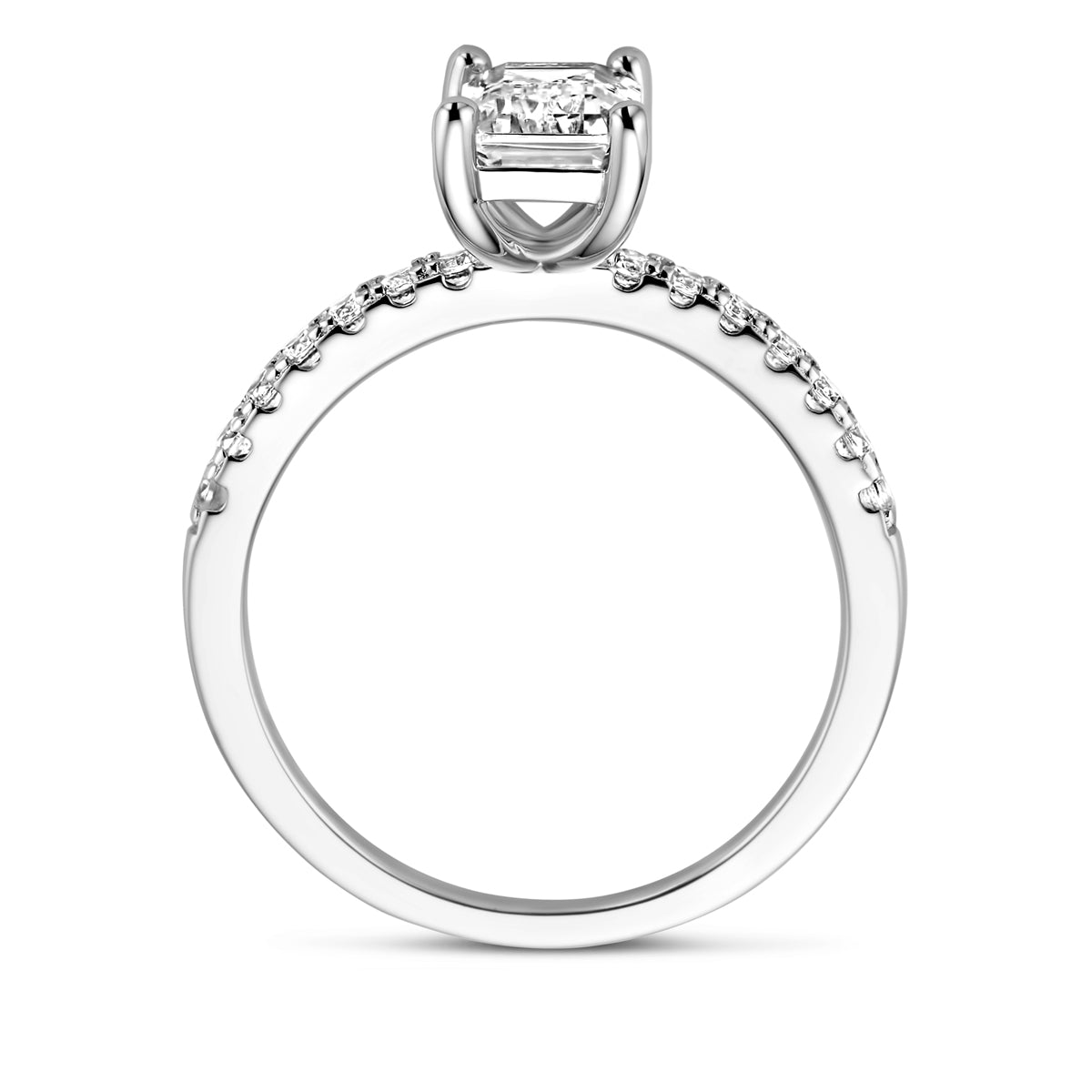 Ring zirkonia zilver gerhodineerd