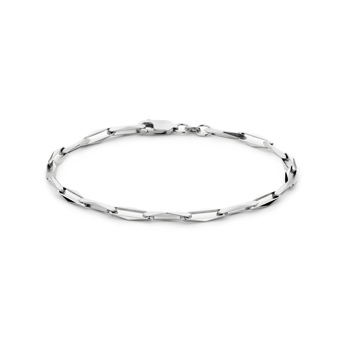 Armband closed forever 3,5 mm 18,5 cm massief zilver gerhodineerd