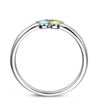 Ring bloem zilver gerhodineerd