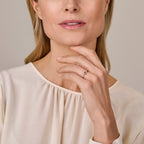 Ring hart, zirkonia en zwart emaille halo zilver gerhodineerd