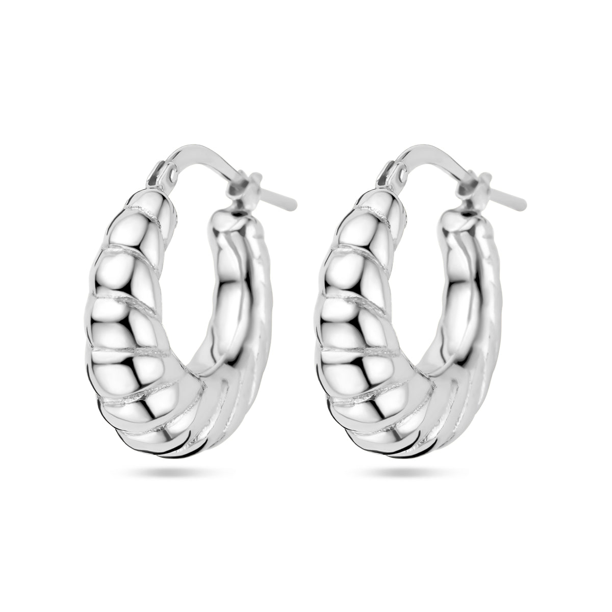 Oorringen zilver gerhodineerd