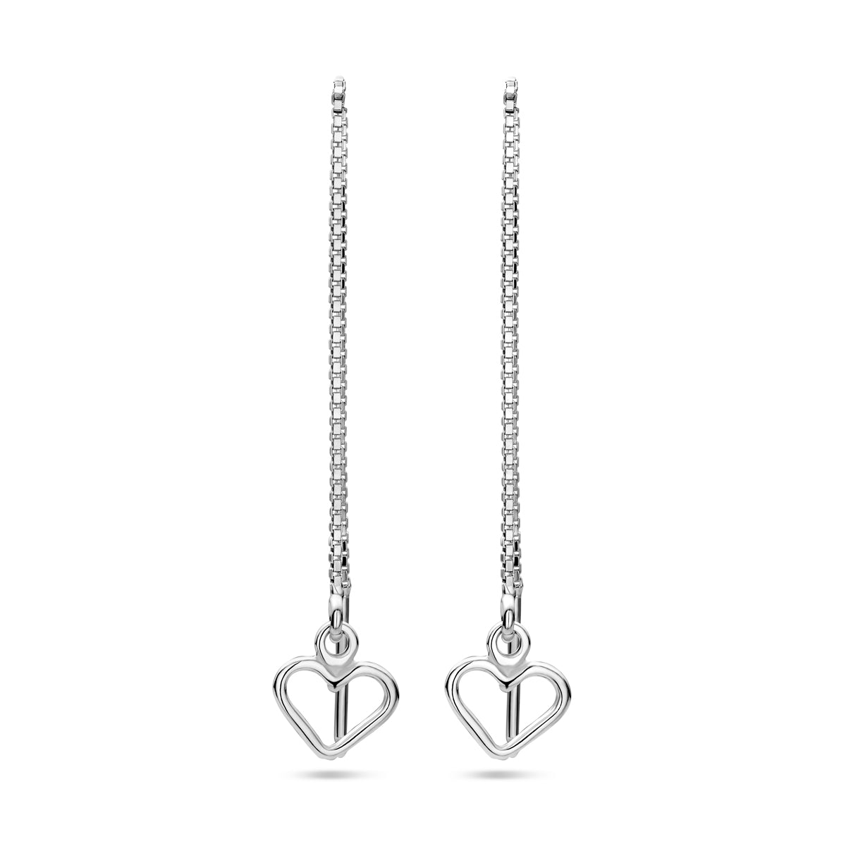 Doortrekoorbellen hart zilver gerhodineerd