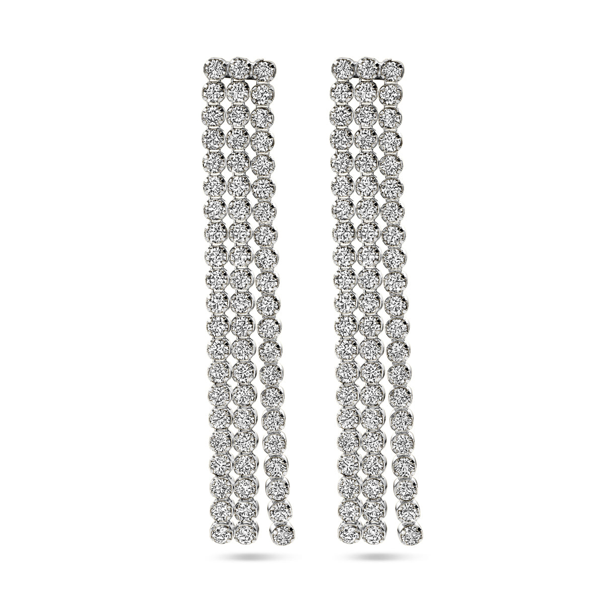 Oorhangers zirkonia zilver gerhodineerd