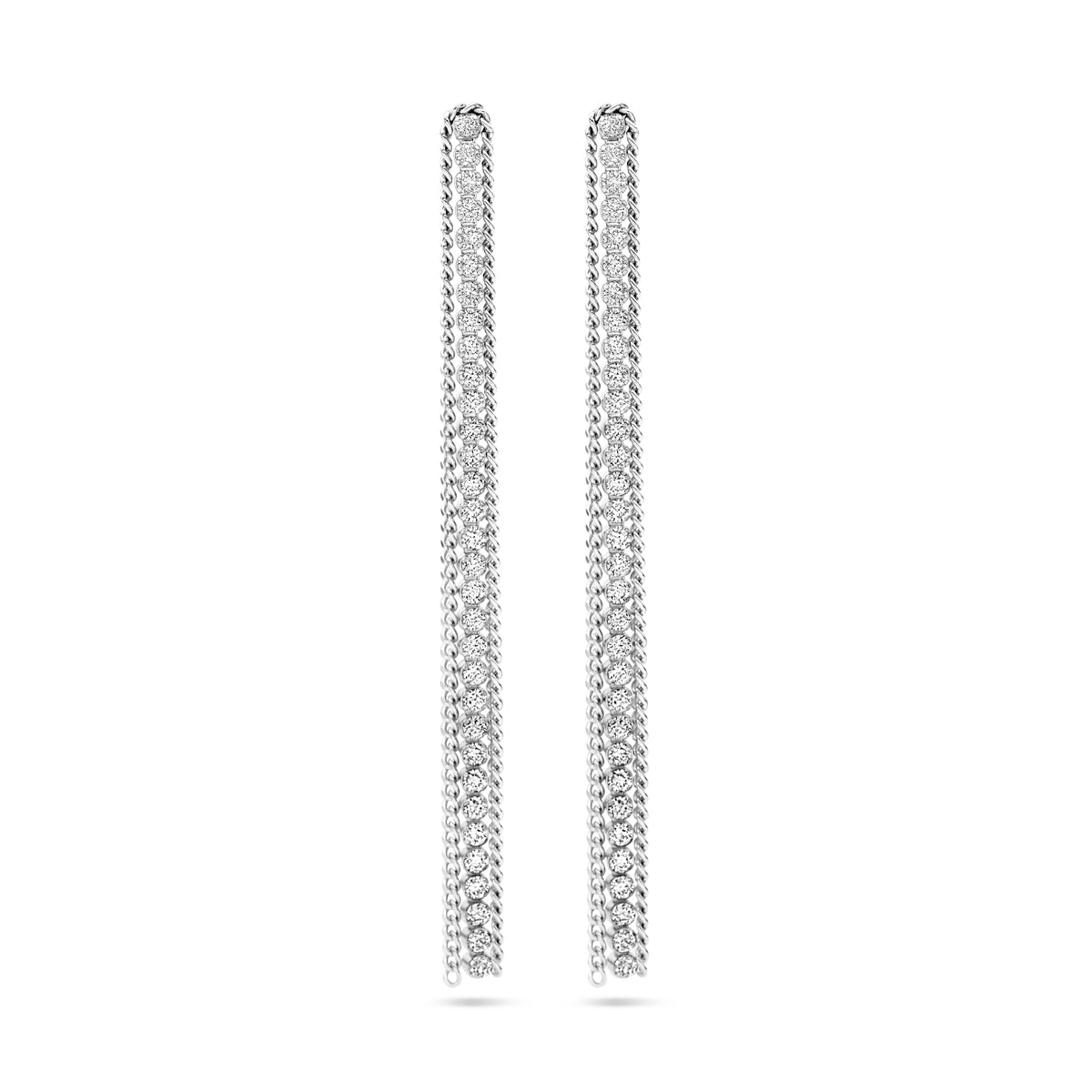 Oorhangers zirkonia zilver gerhodineerd