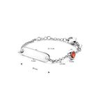 Graveerarmband plaat 5,0 mm met geboortesteen 9 + 2 cm zilver gerhodineerd