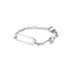 Graveerarmband plaat 5,0 mm met geboortesteen 9 + 2 cm zilver gerhodineerd