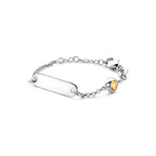 Graveerarmband plaat 5,0 mm met geboortesteen 9 + 2 cm zilver gerhodineerd