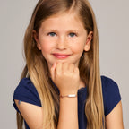 Graveerarmband plaat 5,0 mm met geboortesteen 11 + 2 cm zilver gerhodineerd