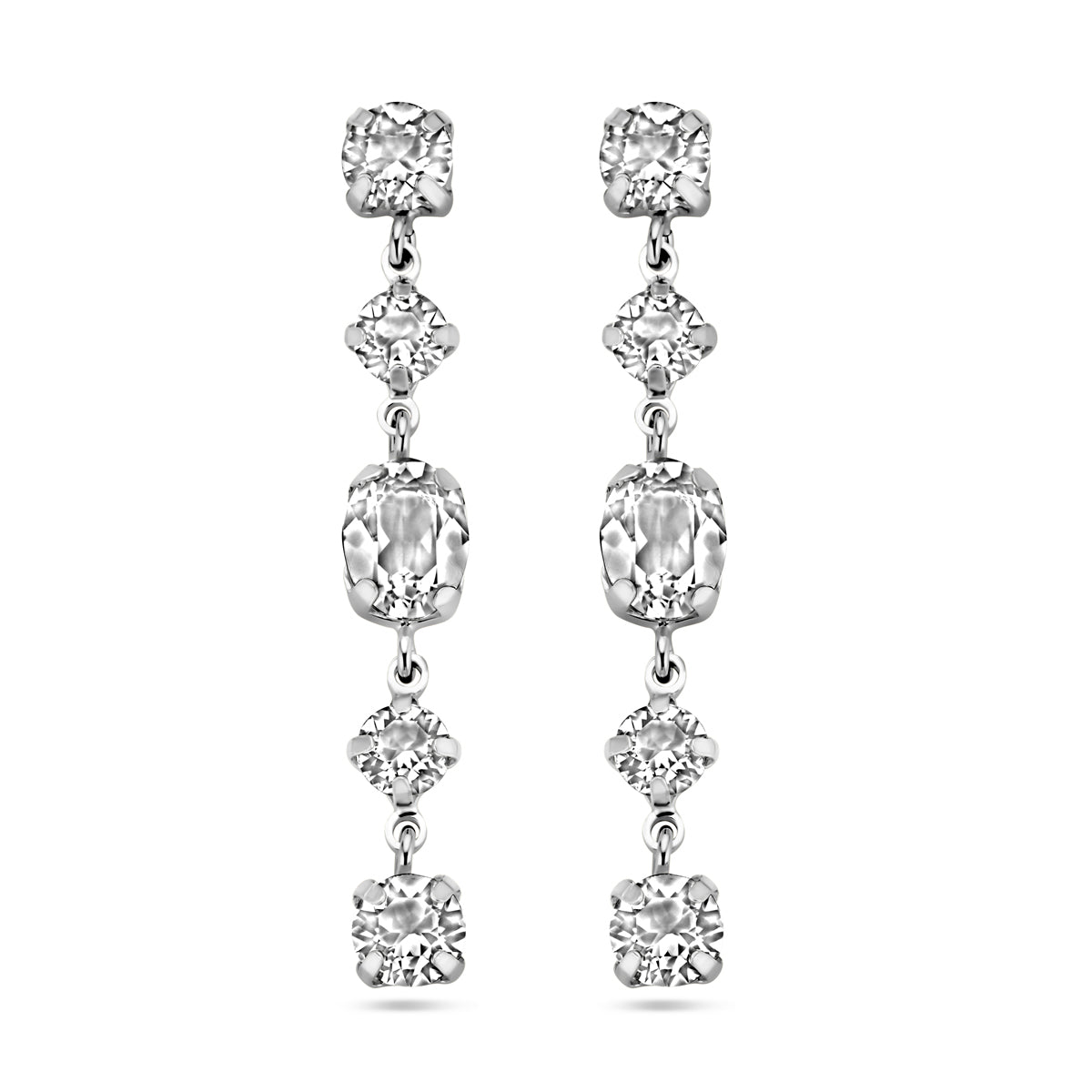 Oorhangers swarovski zilver gerhodineerd