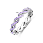 Ring paars emaille zilver gerhodineerd