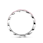 Ring roze emaille zilver gerhodineerd