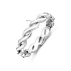 Ring wit emaille zilver gerhodineerd