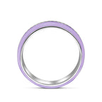 Ring paars emaille en zirkonia zilver gerhodineerd