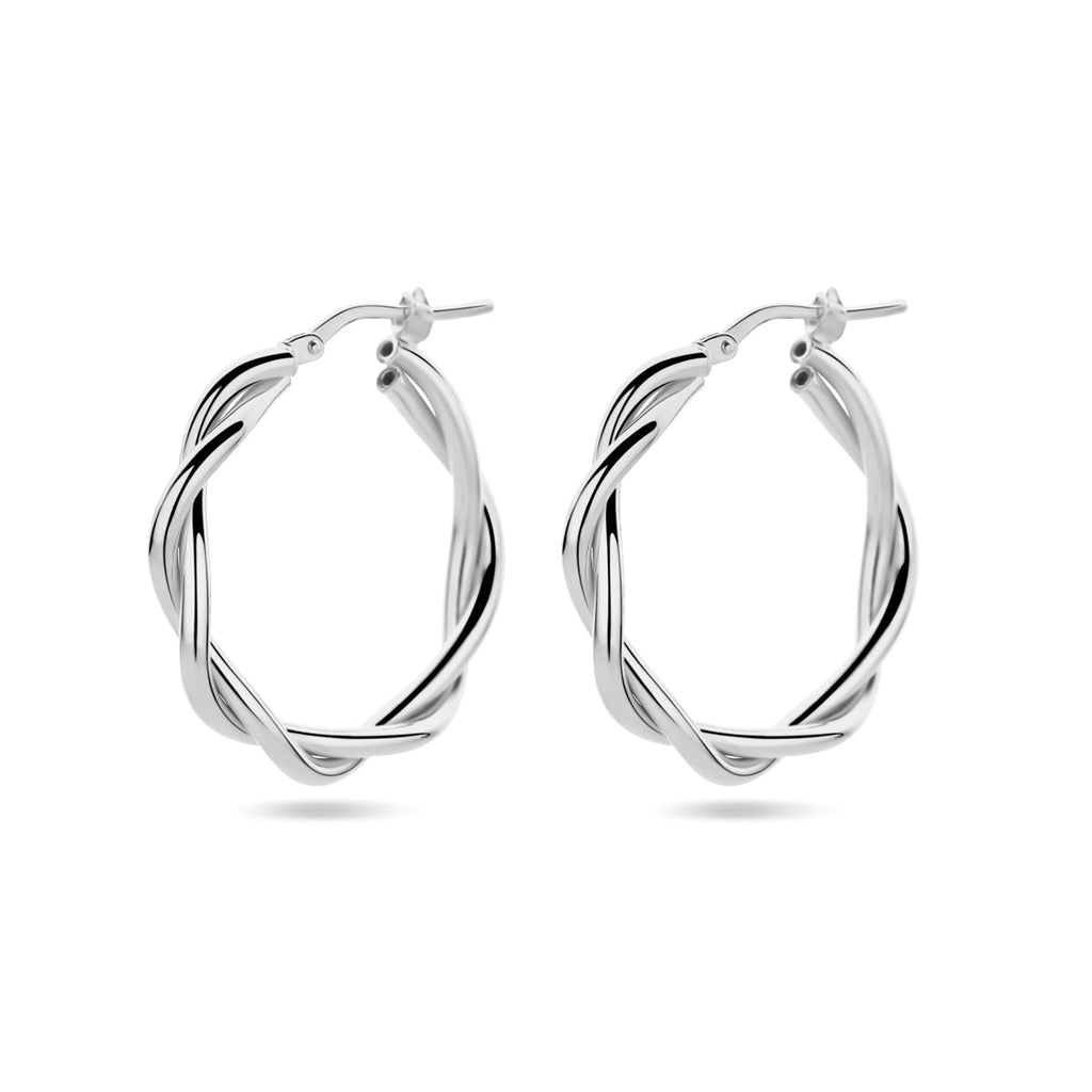 Oorringen 3,5 mm gedraaide buis zilver gerhodineerd