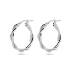 Oorringen 3,5 mm gedraaide buis zilver gerhodineerd