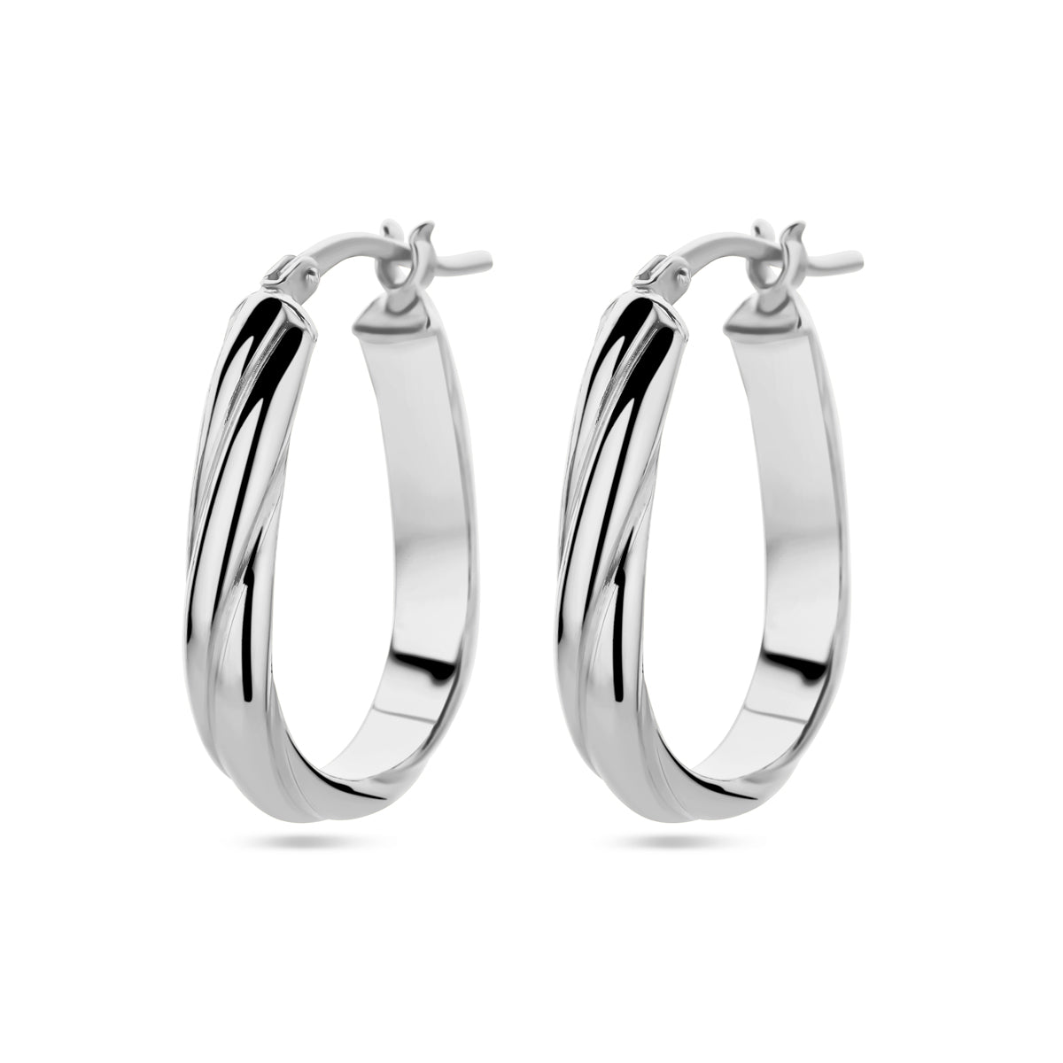 Oorringen gedraaid zilver gerhodineerd