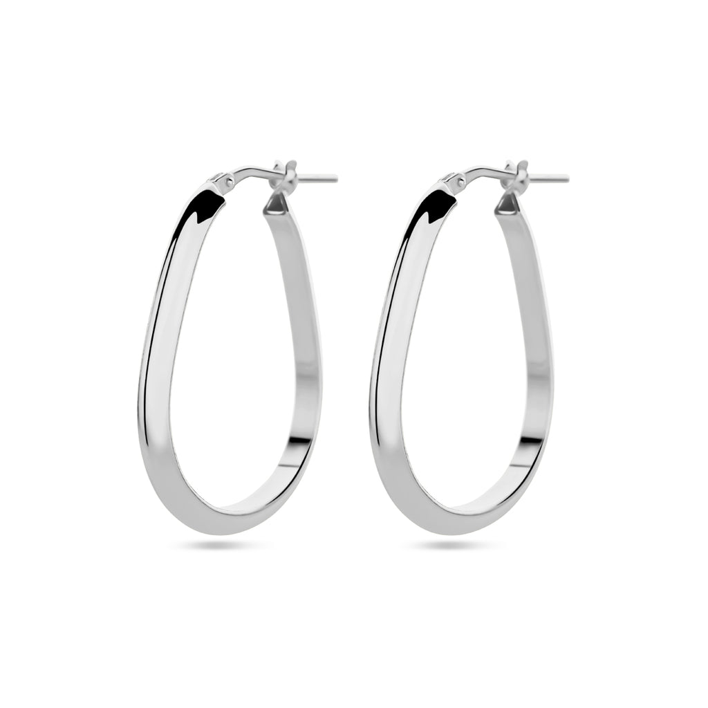 Oorringen zilver gerhodineerd