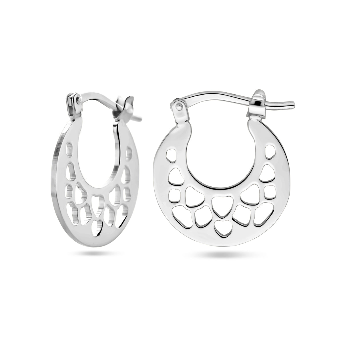 Oorringen zilver gerhodineerd